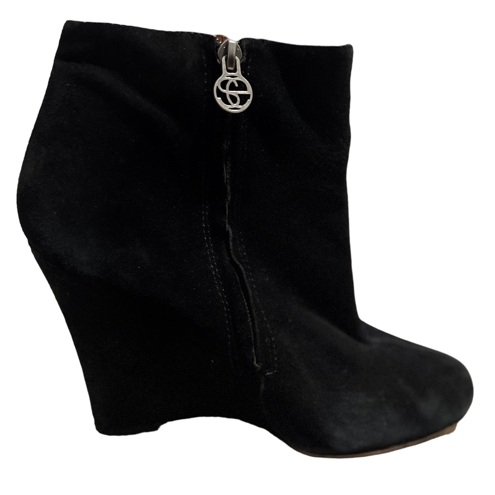 Sam Edelman Black Wilma wedge heel boot hidden platform size 8.5